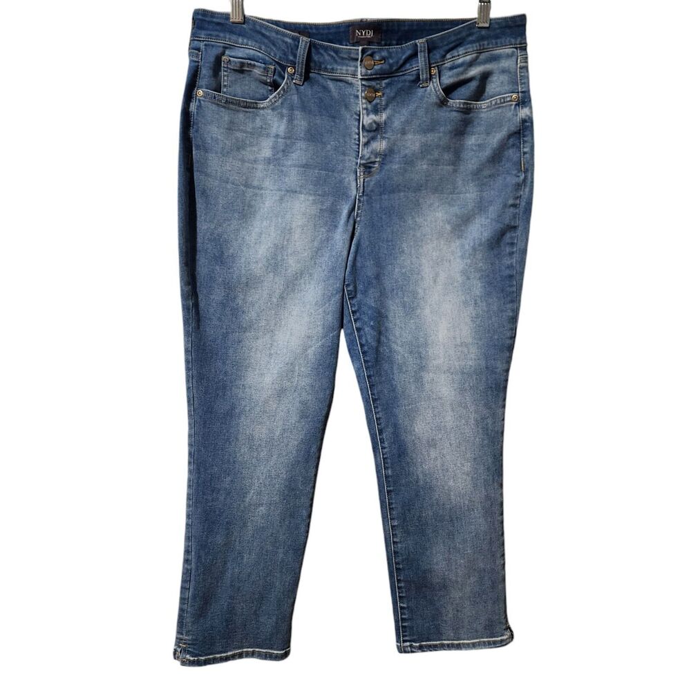 NYDJ women’s size 14P medium wash lift tuck technology Sherri Slim Fit